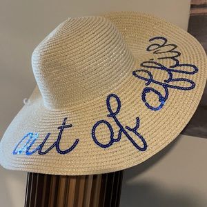 Out of office embroidered beach floppy hat